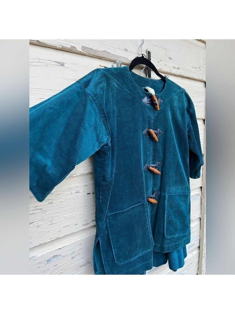 Vintage Bagatelle Leather Toggle 70s Corduroy Shirt Jacket A Line Skirt Set Suit
